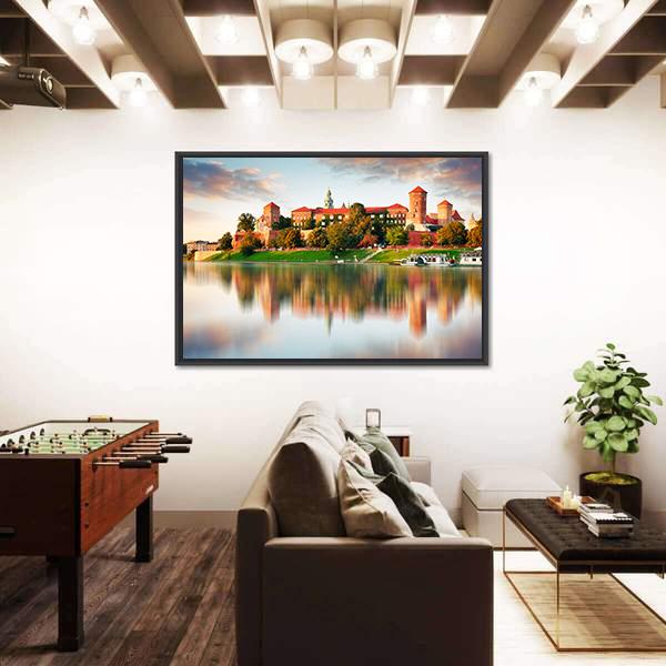 Wawel Hill With Castle In Krakow Panoramic Canvas Wall Art-1 Piece-36" x 12"-Tiaracle