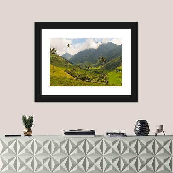 Wax Palm Trees Of Cocora Valley Canvas Wall Art-1 Piece-Framed Print-20" x 16"-Tiaracle