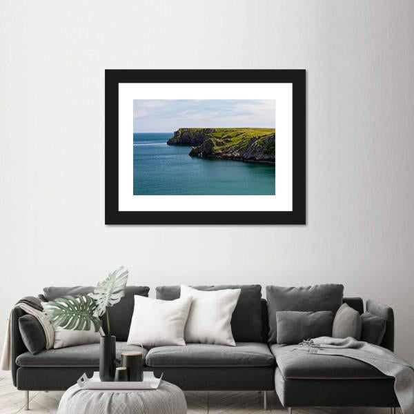 Welsh Coastline Around Stackpole and Barafundle Bay Canvas Wall Art-3 Horizontal-Gallery Wrap-25" x 16"-Tiaracle