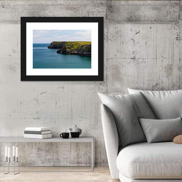 Welsh Coastline Around Stackpole and Barafundle Bay Canvas Wall Art-5 Horizontal-Gallery Wrap-22" x 12"-Tiaracle