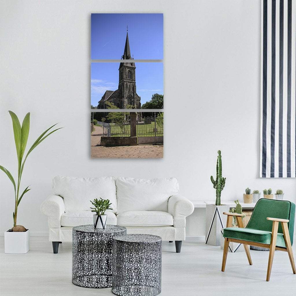 Weser Uplands Church In Germany Vertical Canvas Wall Art-3 Vertical-Gallery Wrap-12" x 25"-Tiaracle