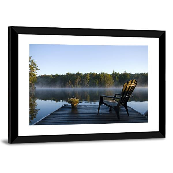 Weslemkoon Lake View From The Dock Canvas Wall Art-3 Horizontal-Gallery Wrap-25" x 16"-Tiaracle