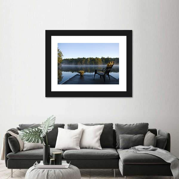 Weslemkoon Lake View From The Dock Canvas Wall Art-1 Piece-Framed Print-20" x 16"-Tiaracle