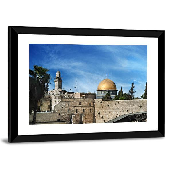 Western Wall In Jerusalem Canvas Wall Art-5 Horizontal-Gallery Wrap-22" x 12"-Tiaracle