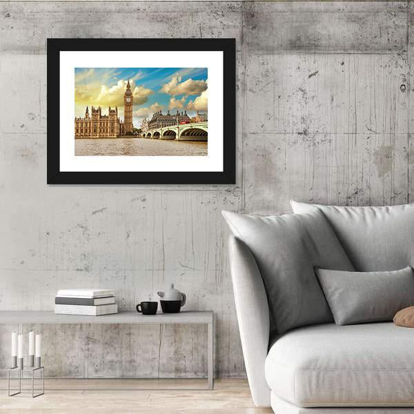 Westminster Bridge Canvas Wall Art-3 Horizontal-Gallery Wrap-25" x 16"-Tiaracle