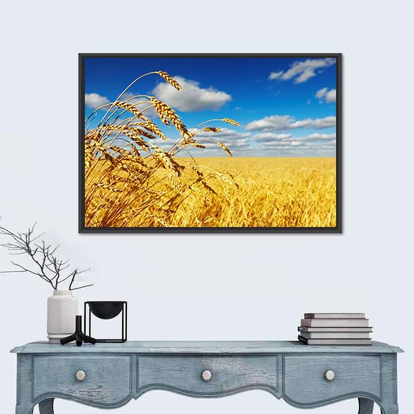 Wheat Field Panoramic Canvas Wall Art-1 Piece-36" x 12"-Tiaracle