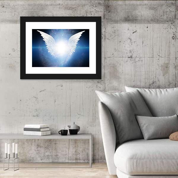 White Angel Flying Canvas Wall Art-5 Horizontal-Gallery Wrap-22" x 12"-Tiaracle