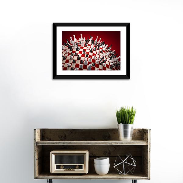 White & Black Chess Panoramic Canvas Wall Art-1 Piece-36" x 12"-Tiaracle