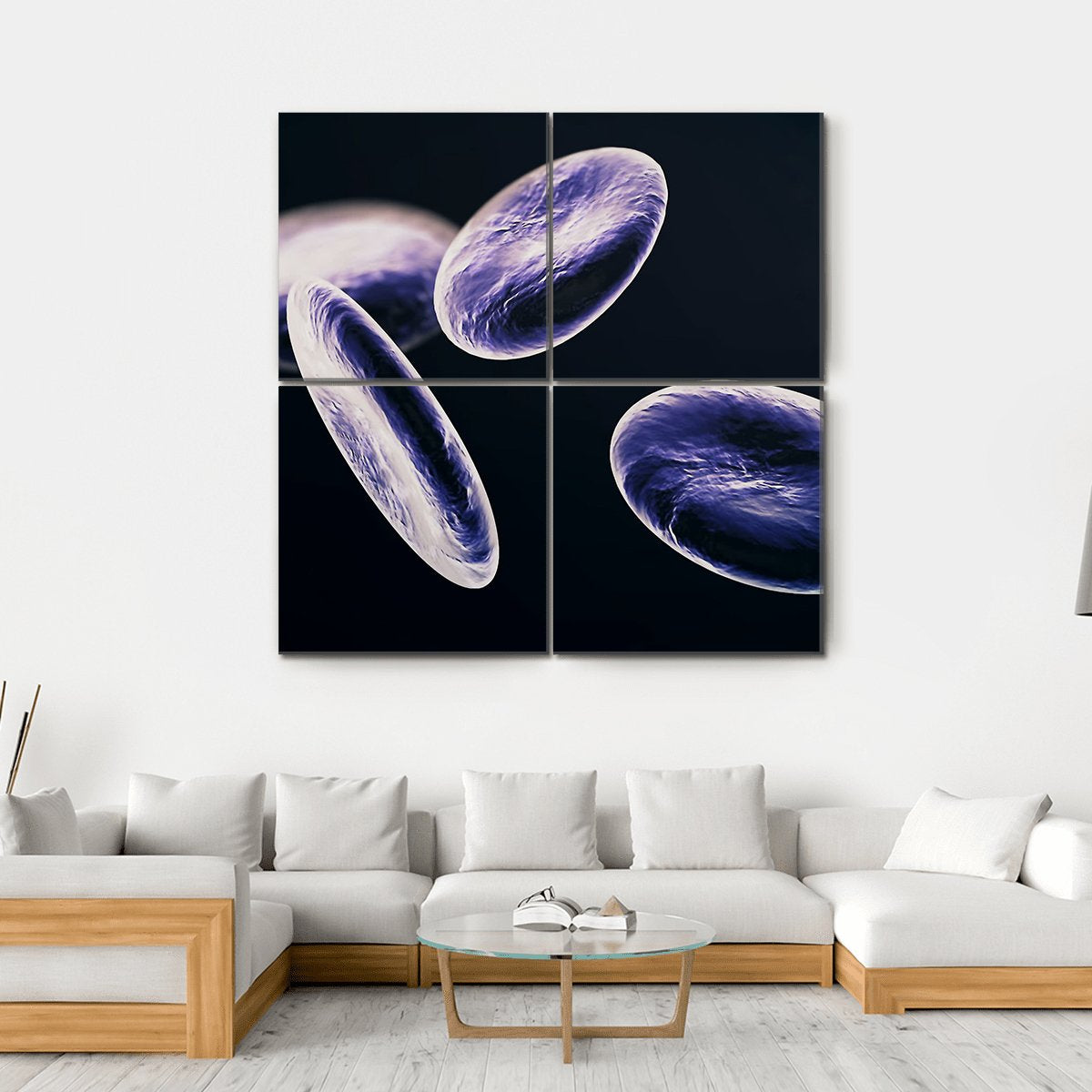 White Blood Cells Canvas Wall Art-4 Square-Gallery Wrap-17" x 17"-Tiaracle