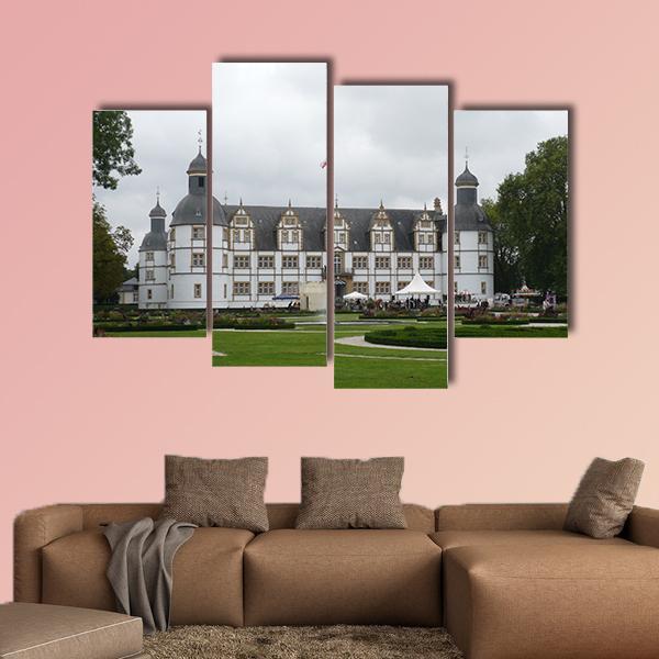 White Castle In Paderborn Germany Canvas Wall Art-4 Pop-Gallery Wrap-50" x 32"-Tiaracle