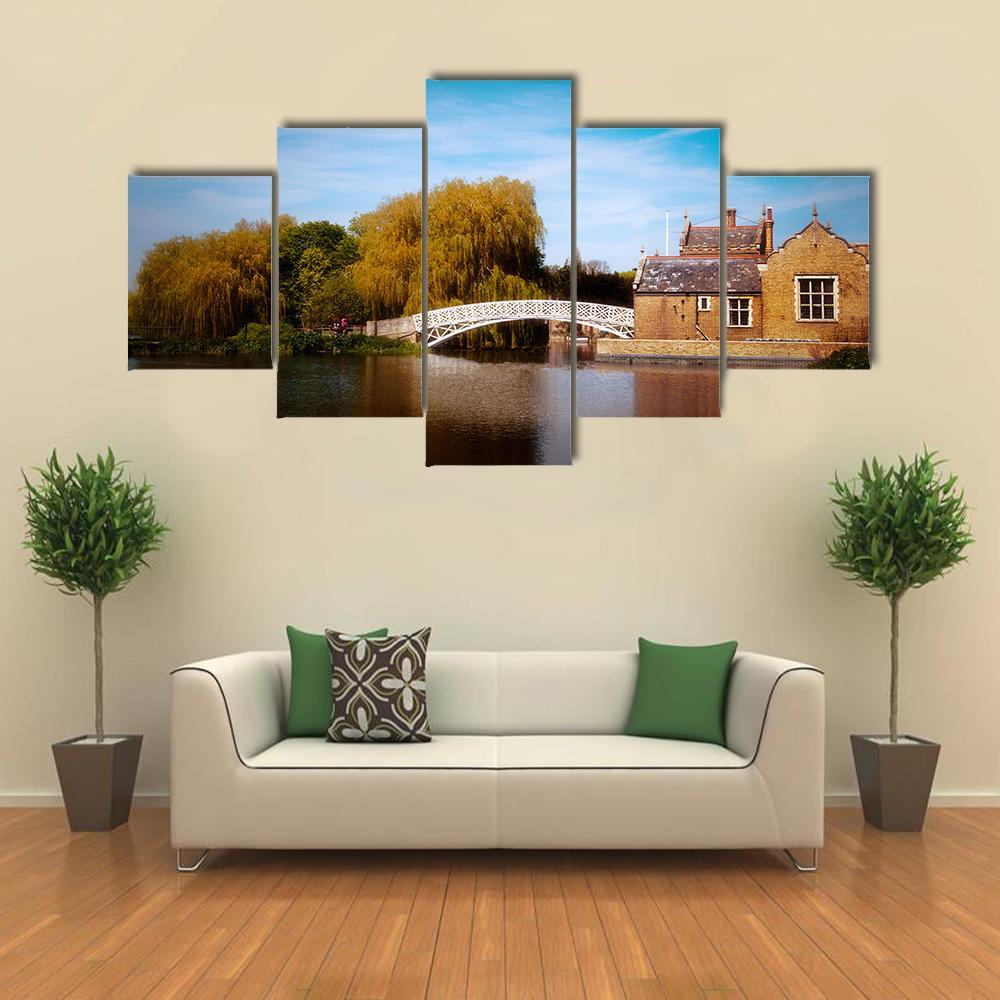 White Chinese Bridge Canvas Wall Art-5 Star-Gallery Wrap-62" x 32"-Tiaracle