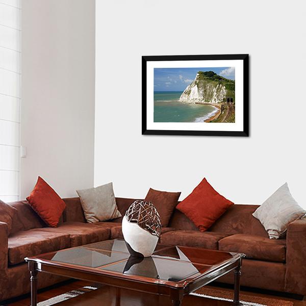 White Cliffs Near Dover Canvas Wall Art-3 Horizontal-Gallery Wrap-25" x 16"-Tiaracle