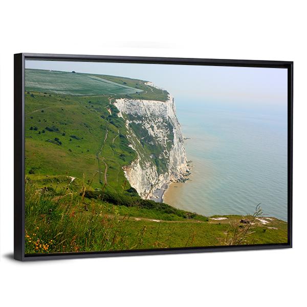 White Cliffs Of Dover Canvas Wall Art-3 Horizontal-Gallery Wrap-25" x 16"-Tiaracle