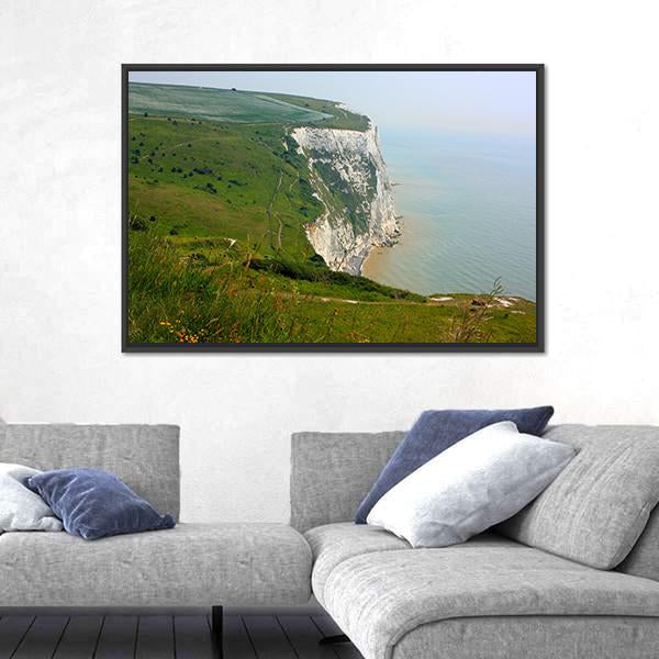 White Cliffs Of Dover Canvas Wall Art-3 Horizontal-Gallery Wrap-25" x 16"-Tiaracle