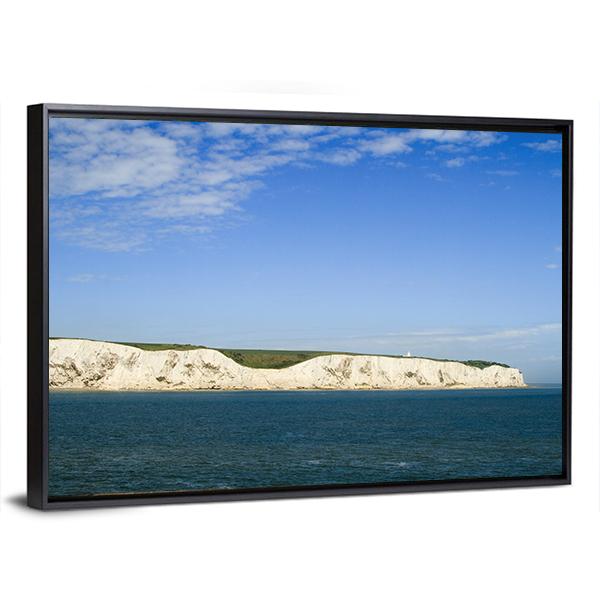 White Cliffs Of Dover In Kent From The Sea Canvas Wall Art-3 Horizontal-Gallery Wrap-25" x 16"-Tiaracle
