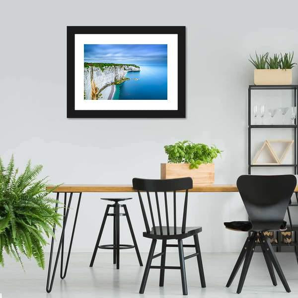 White Cliffs Of Normandy Canvas Wall Art-3 Horizontal-Gallery Wrap-25" x 16"-Tiaracle