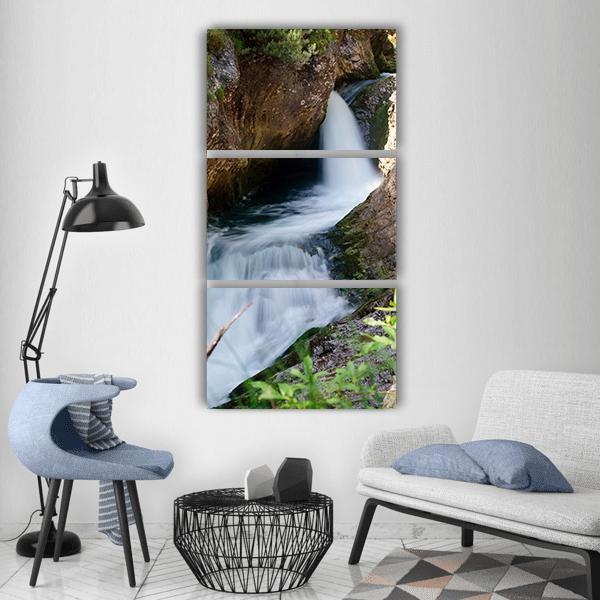 White Creek Canyon Waterfall Vertical Canvas Wall Art-3 Vertical-Gallery Wrap-12" x 25"-Tiaracle