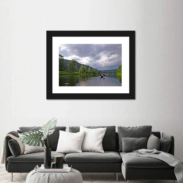 White River Rafting In Southern Urals Canvas Wall Art-3 Horizontal-Gallery Wrap-25" x 16"-Tiaracle