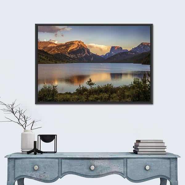 White Rock Mountains Above The Green River Lakes Canvas Wall Art-1 Piece-Floating Frame-24" x 16"-Tiaracle