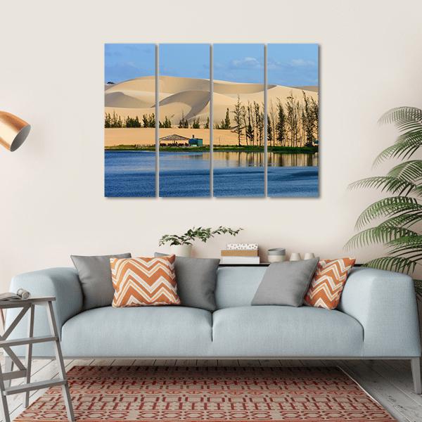 White Sand Dune In Mui Ne Vietnam Canvas Wall Art-4 Horizontal-Gallery Wrap-34" x 24"-Tiaracle