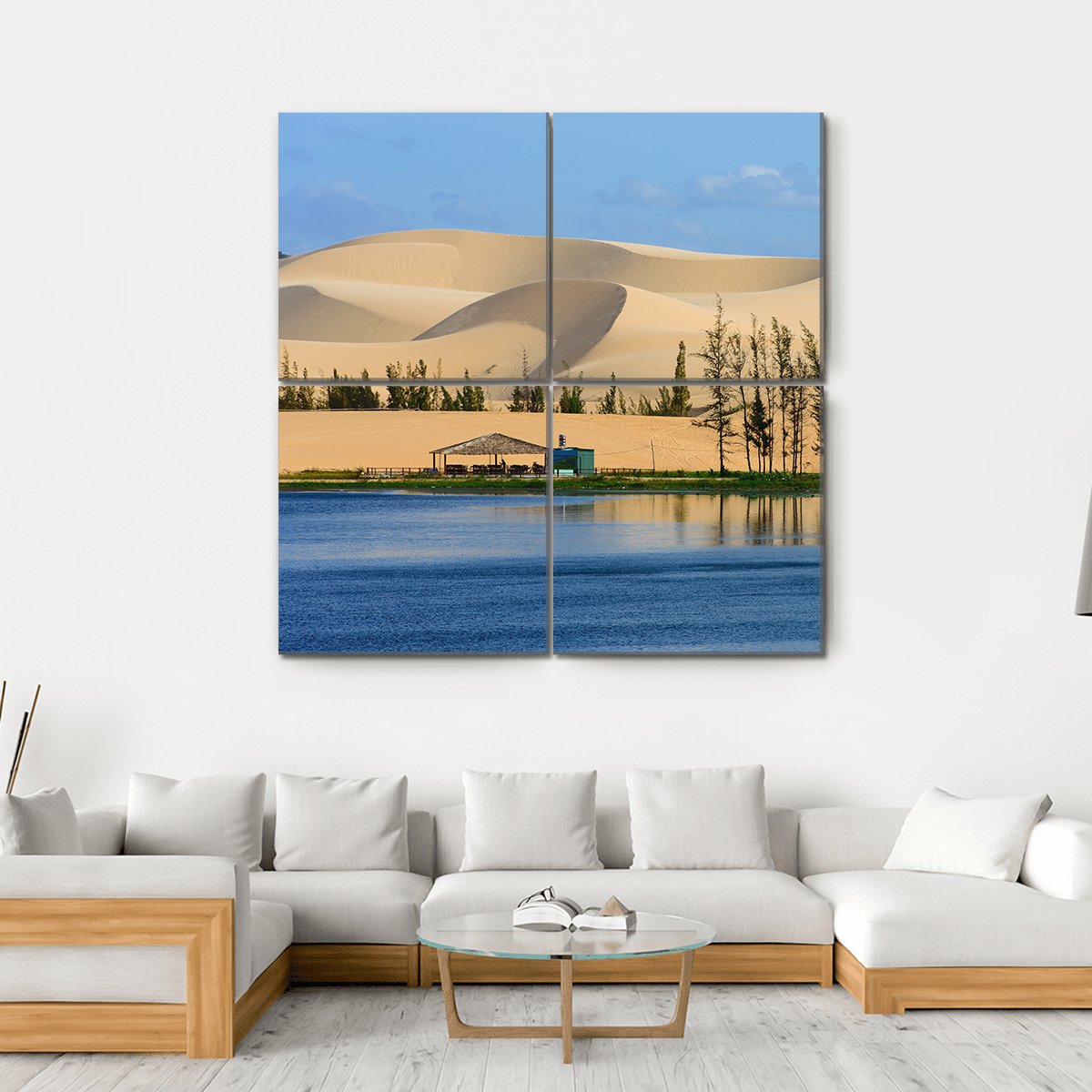 White Sand Dune In Mui Ne Vietnam Canvas Wall Art-4 Square-Gallery Wrap-17" x 17"-Tiaracle