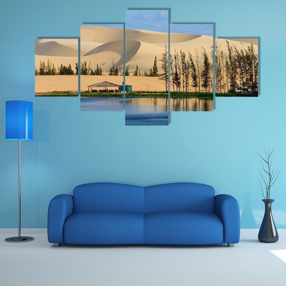 White Sand Dune In Mui Ne Vietnam Canvas Wall Art-5 Star-Gallery Wrap-62" x 32"-Tiaracle