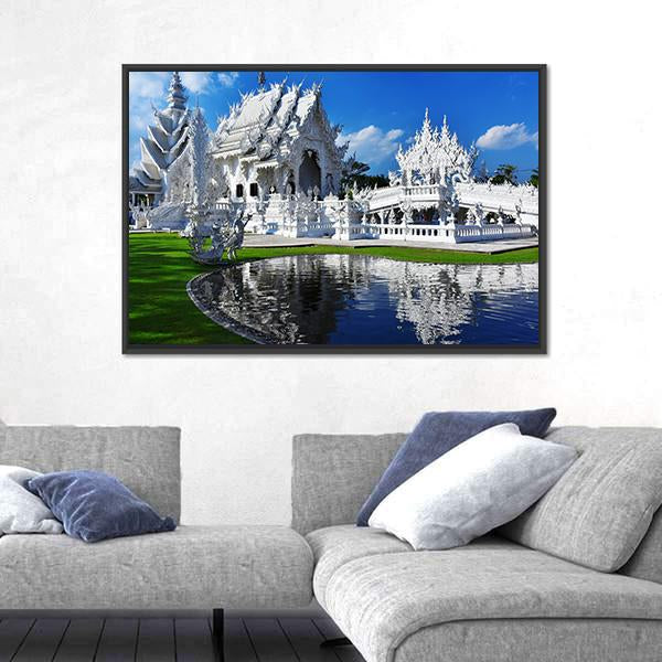 White Temple In Chiang Rai Canvas Wall Art-3 Horizontal-Gallery Wrap-25" x 16"-Tiaracle