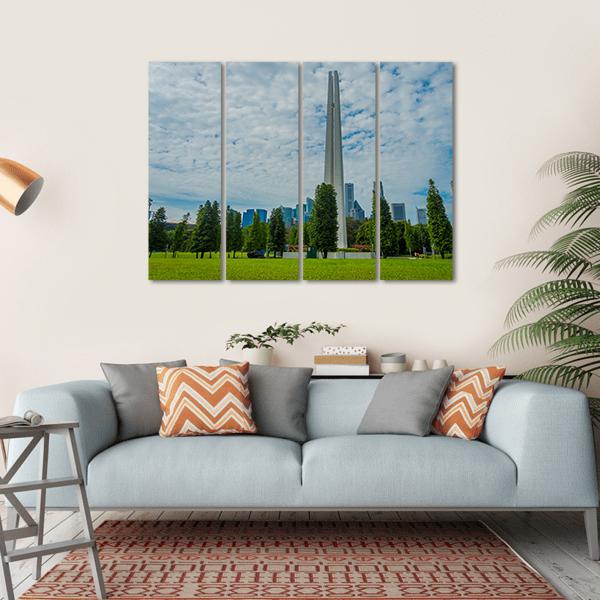 White Tower In Singapore Canvas Wall Art-4 Horizontal-Gallery Wrap-34" x 24"-Tiaracle