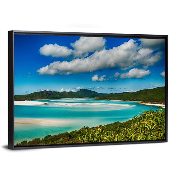 Whitehaven Beach Lagoon Canvas Wall Art-3 Horizontal-Gallery Wrap-25" x 16"-Tiaracle