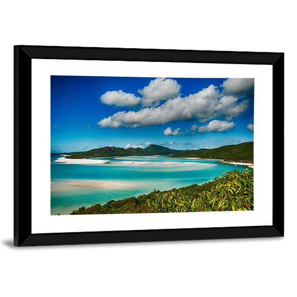 Whitehaven Beach Lagoon Canvas Wall Art-3 Horizontal-Gallery Wrap-25" x 16"-Tiaracle
