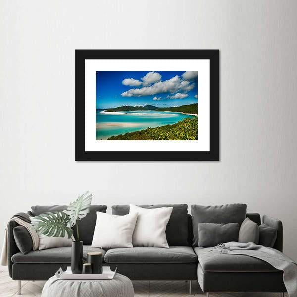 Whitehaven Beach Lagoon Canvas Wall Art-3 Horizontal-Gallery Wrap-25" x 16"-Tiaracle