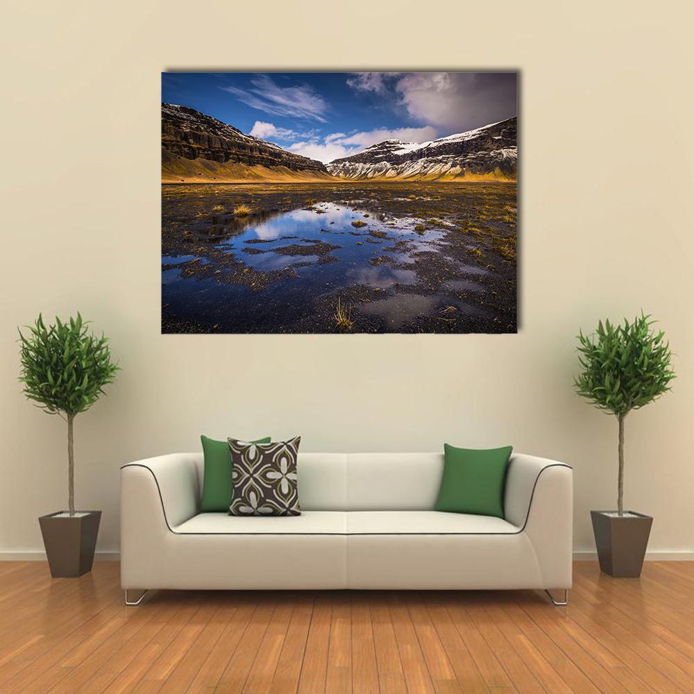 Wild Landscape Of Iceland Canvas Wall Art-1 Piece-Gallery Wrap-48" x 32"-Tiaracle