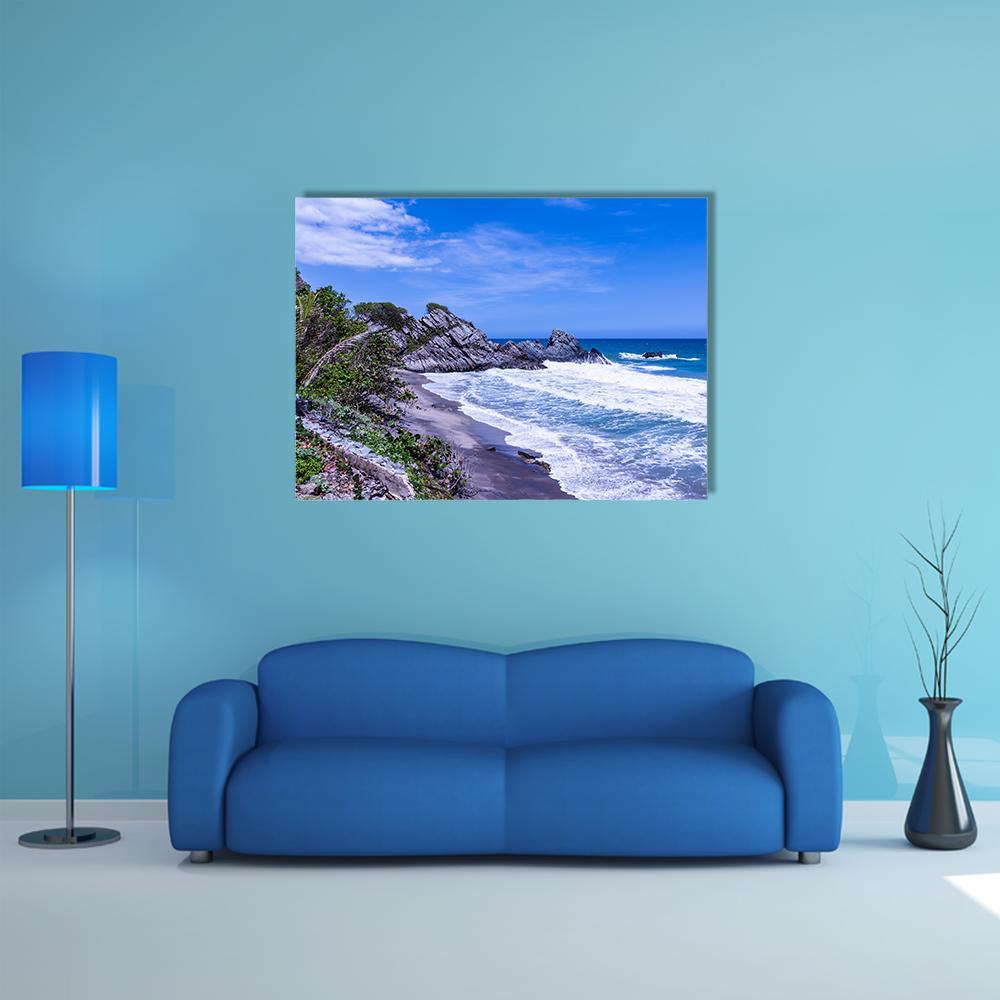 Wild Tropical Coast Canvas Wall Art-1 Piece-Gallery Wrap-48" x 32"-Tiaracle