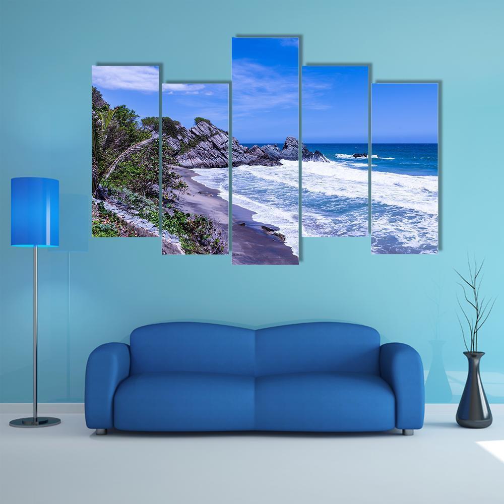 Wild Tropical Coast Canvas Wall Art-5 Pop-Gallery Wrap-47" x 32"-Tiaracle