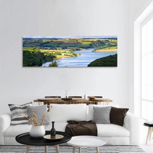 Wimbleball Lake In England Panoramic Canvas Wall Art-1 Piece-36" x 12"-Tiaracle