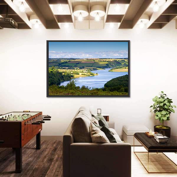 Wimbleball Lake In England Panoramic Canvas Wall Art-1 Piece-36" x 12"-Tiaracle