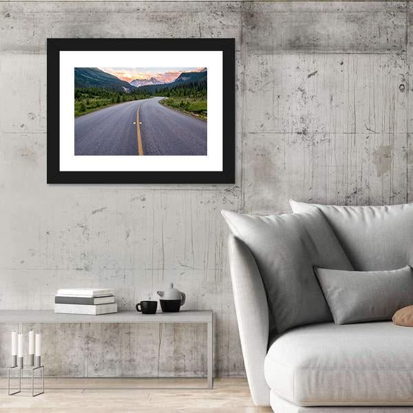 Winding Road Leads To Beautiful Sunset Canvas Wall Art-3 Horizontal-Gallery Wrap-25" x 16"-Tiaracle
