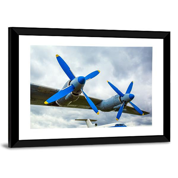 Wing Of Aircraft Against The Sky Canvas Wall Art-5 Horizontal-Gallery Wrap-22" x 12"-Tiaracle