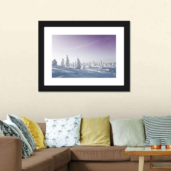 Trees In Winter Canvas Wall Art-1 Piece-Framed Print-20" x 16"-Tiaracle