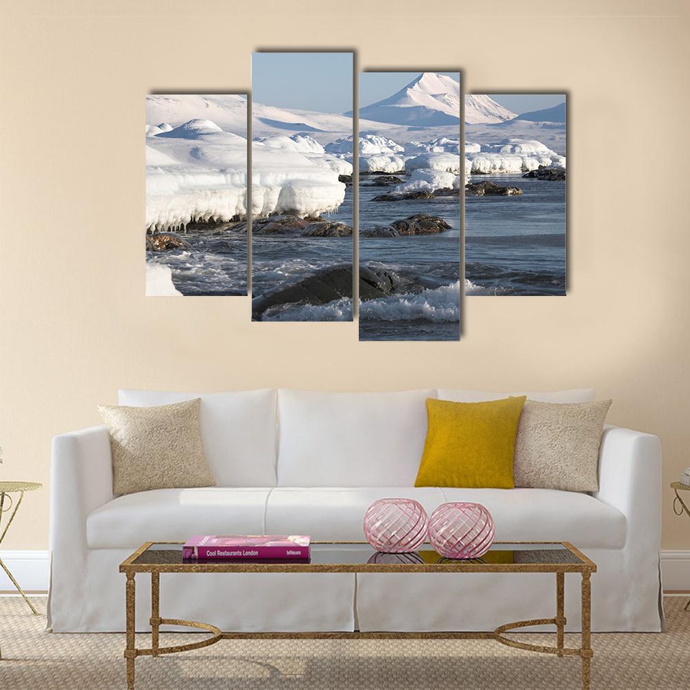 Winter Arctic Landscape Canvas Wall Art-4 Pop-Gallery Wrap-50" x 32"-Tiaracle