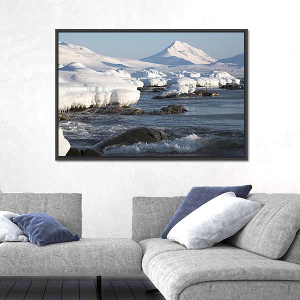 Winter Arctic Landscape Panoramic Canvas Wall Art-1 Piece-36" x 12"-Tiaracle