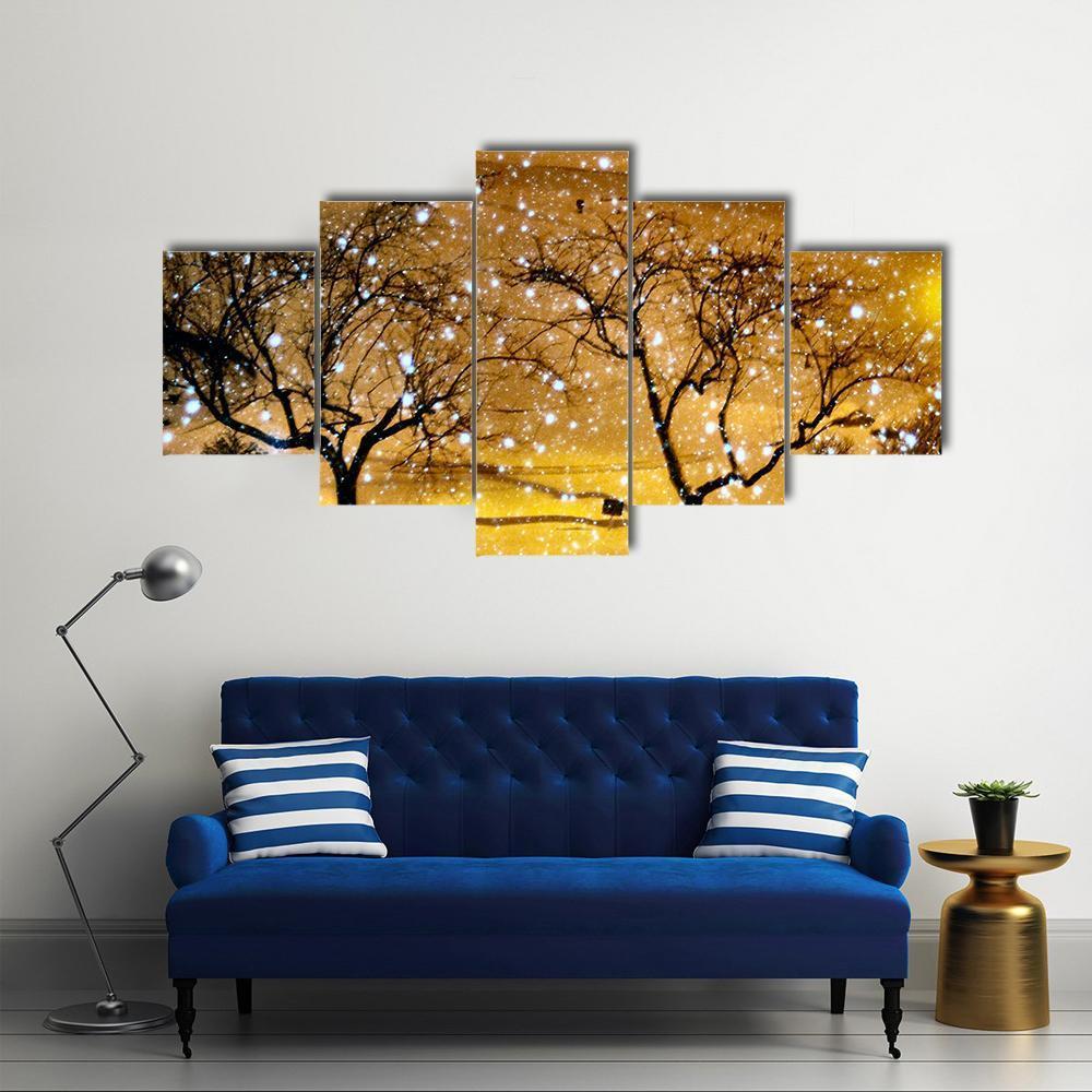 Winter In New York City Canvas Wall Art-5 Star-Gallery Wrap-62" x 32"-Tiaracle