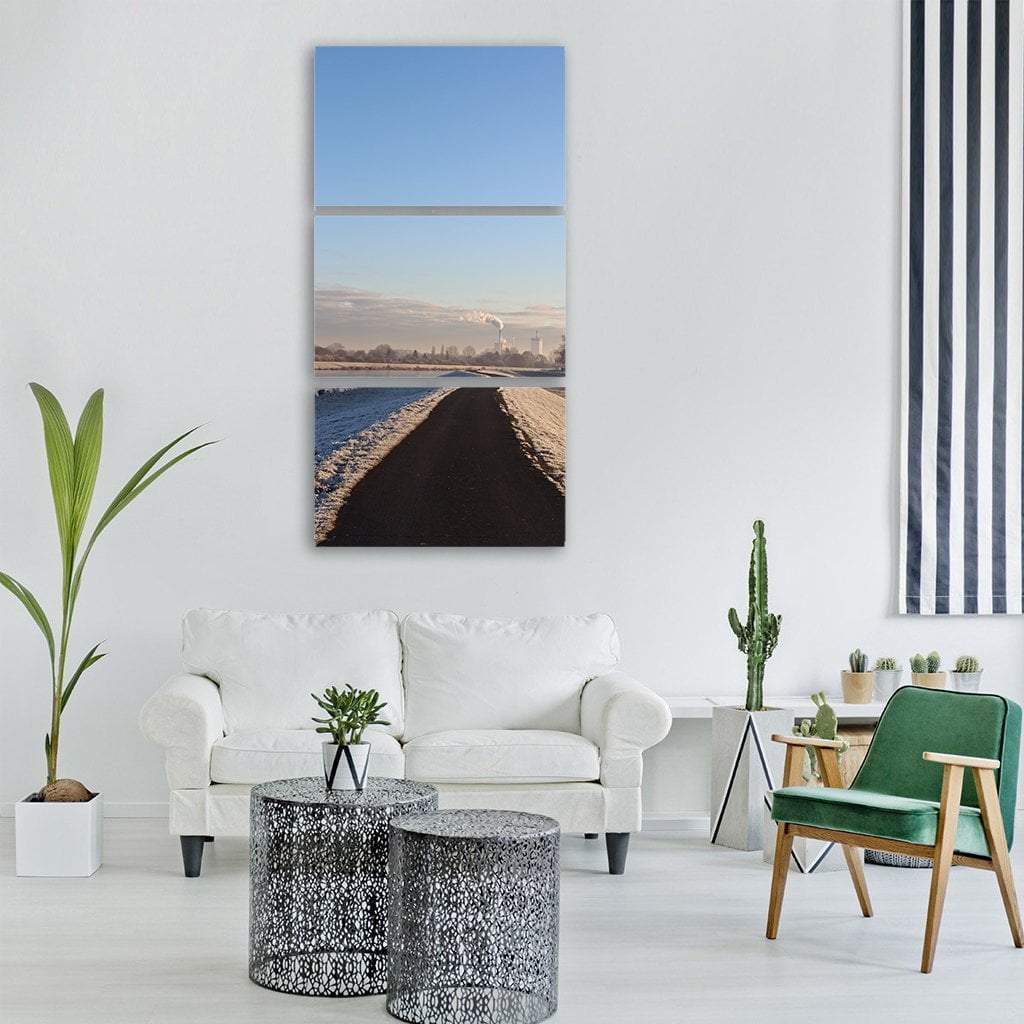 Winter Landscape Vertical Canvas Wall Art-3 Vertical-Gallery Wrap-12" x 25"-Tiaracle