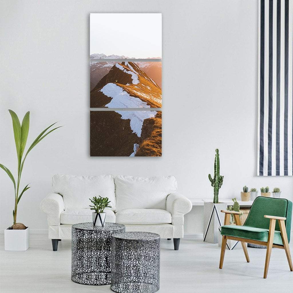 Winter Mountains Highland Vertical Canvas Wall Art-3 Vertical-Gallery Wrap-12" x 25"-Tiaracle