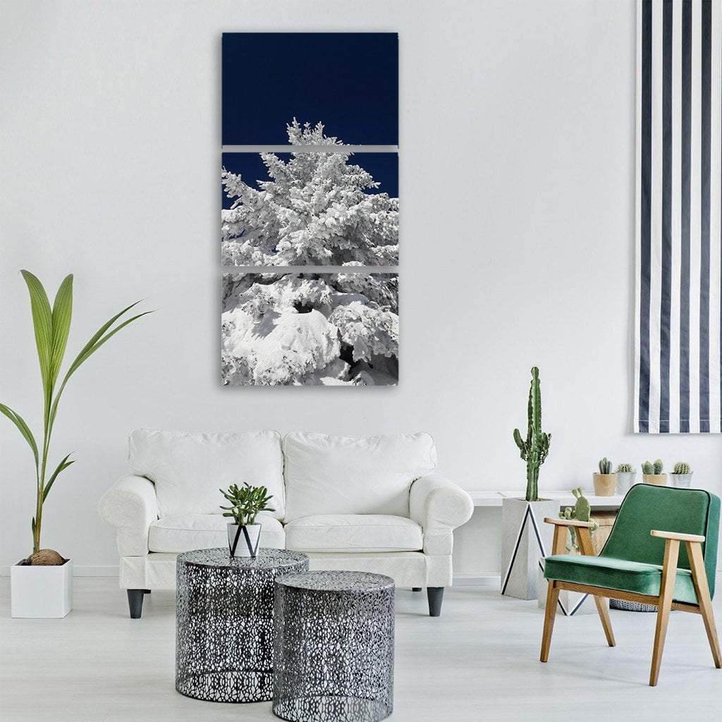 Winter Tree Vertical Canvas Wall Art-3 Vertical-Gallery Wrap-12" x 25"-Tiaracle
