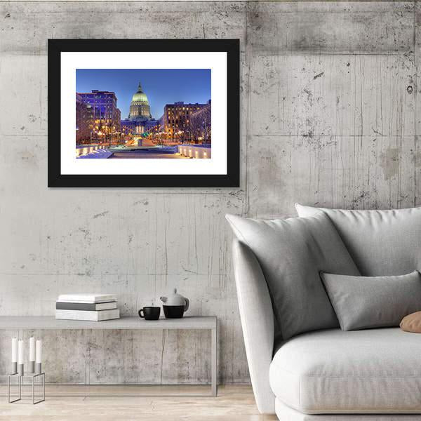Wisconsin State Capital Building Canvas Wall Art-5 Horizontal-Gallery Wrap-22" x 12"-Tiaracle
