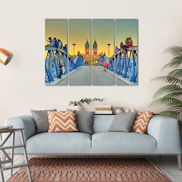 Wiwili Bridge In Freiburg Germany Canvas Wall Art-4 Horizontal-Gallery Wrap-34" x 24"-Tiaracle