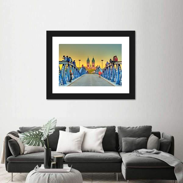 Wiwili Bridge In Freiburg Germany Canvas Wall Art-3 Horizontal-Gallery Wrap-25" x 16"-Tiaracle