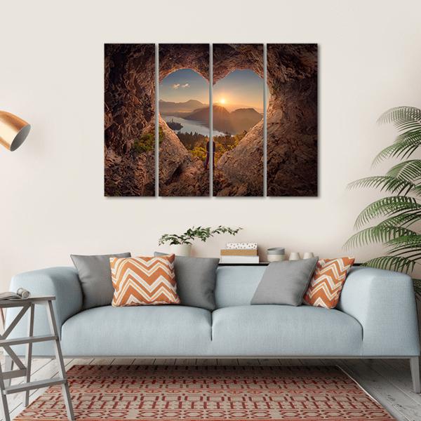 Woman In Beautiful Cave Canvas Wall Art-4 Horizontal-Gallery Wrap-34" x 24"-Tiaracle