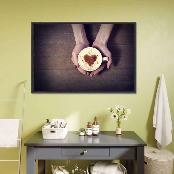 Women Holding Coffee Cup Canvas Wall Art-5 Horizontal-Gallery Wrap-22" x 12"-Tiaracle